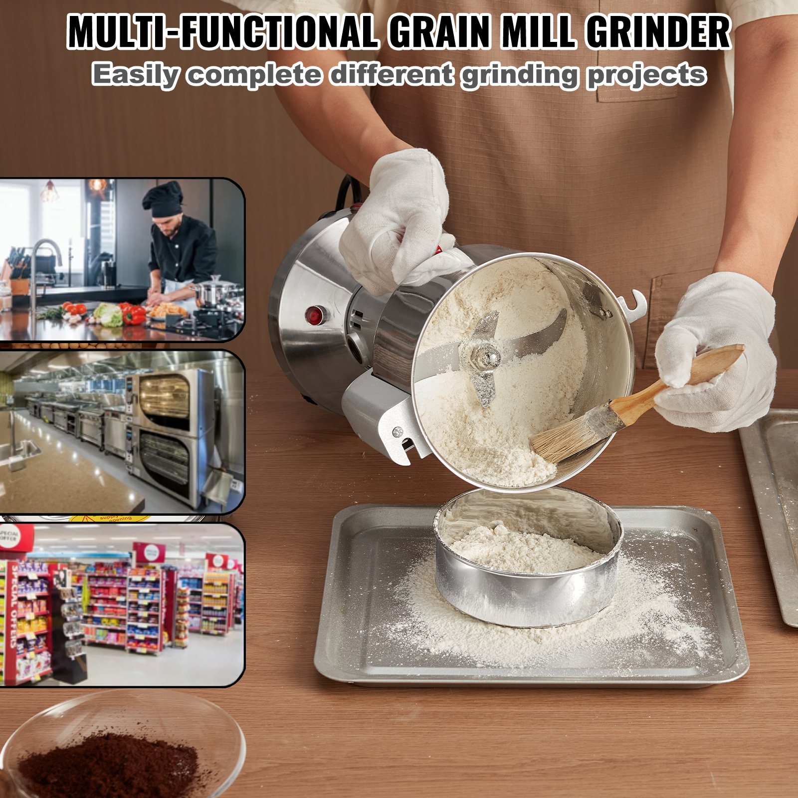 150-2500g Commercial Spice Grinder Electric Grain Mill Grinder High Speed - Picture 20 of 170