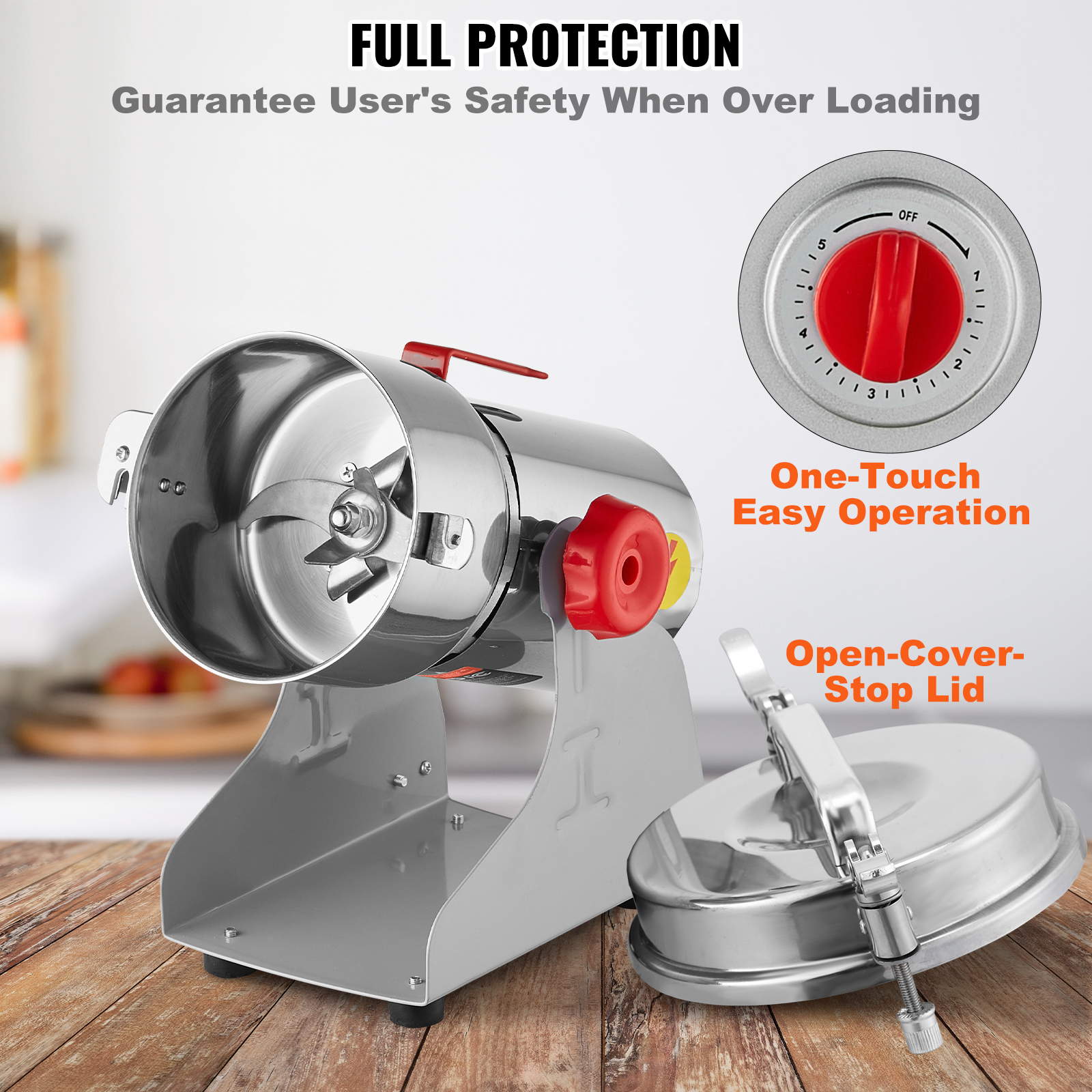 150-2500g Commercial Spice Grinder Electric Grain Mill Grinder High Speed - Picture 55 of 170