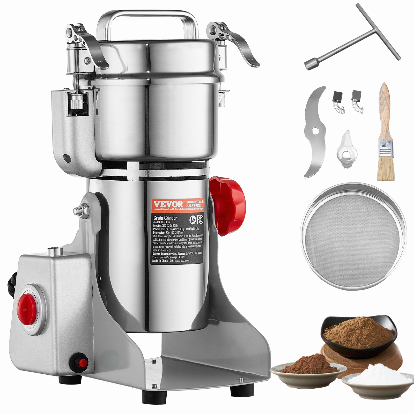 150-2500g Commercial Spice Grinder Electric Grain Mill Grinder High Speed - Picture 51 of 170