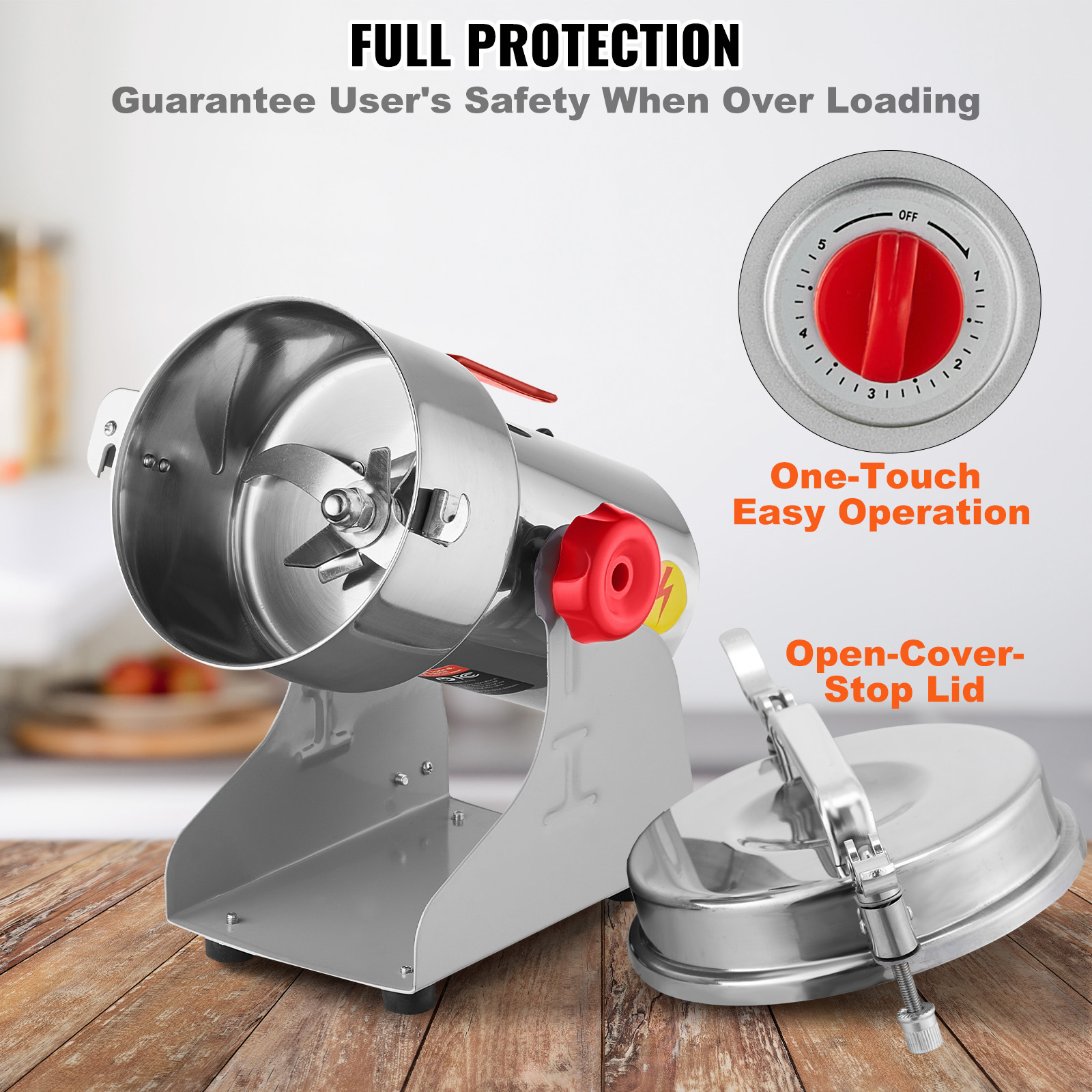 150-2500g Commercial Spice Grinder Electric Grain Mill Grinder High Speed - Picture 67 of 170
