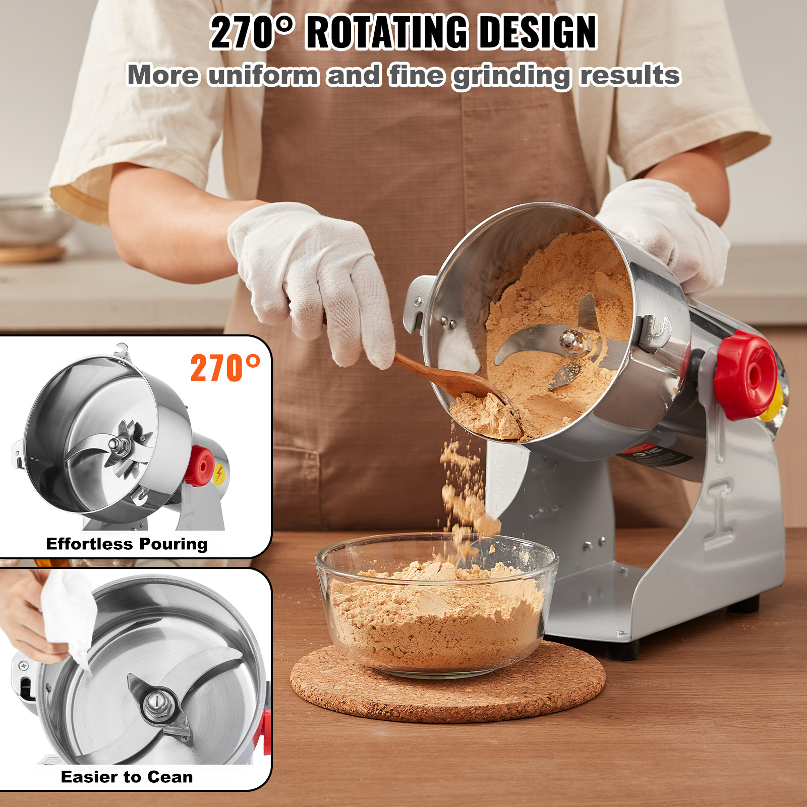 150-2500g Commercial Spice Grinder Electric Grain Mill Grinder High Speed - Picture 68 of 170