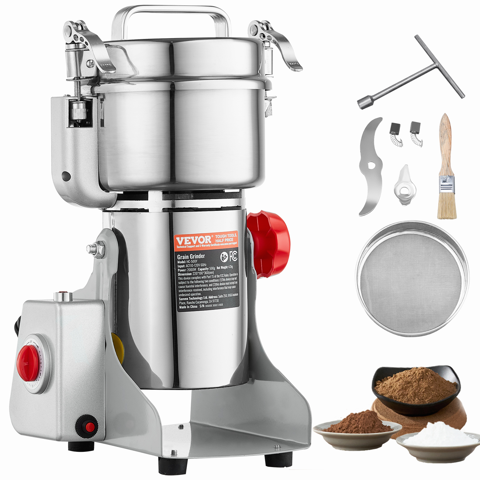 150-2500g Commercial Spice Grinder Electric Grain Mill Grinder High Speed - Picture 63 of 170