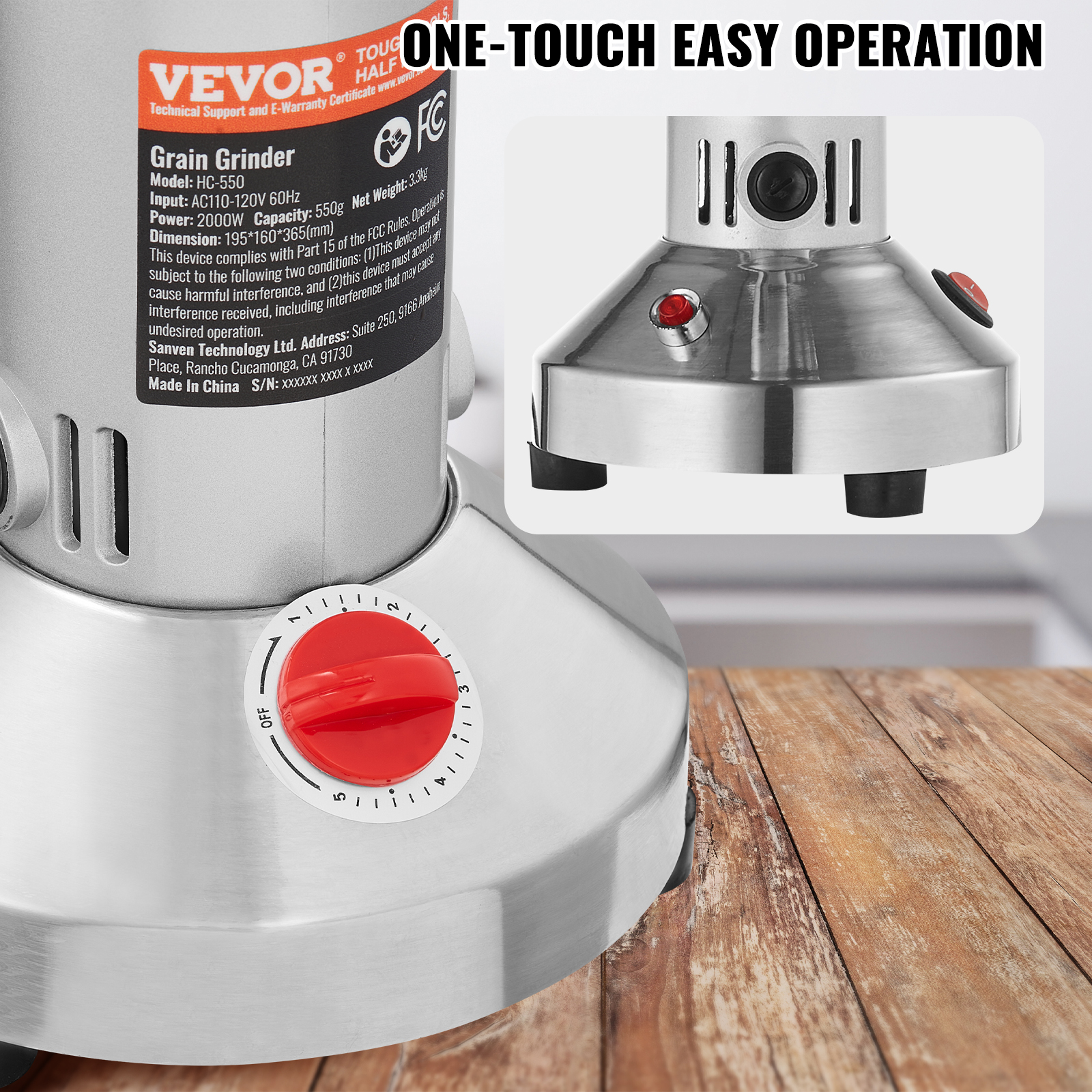 150-2500g Commercial Spice Grinder Electric Grain Mill Grinder High Speed - Picture 31 of 170