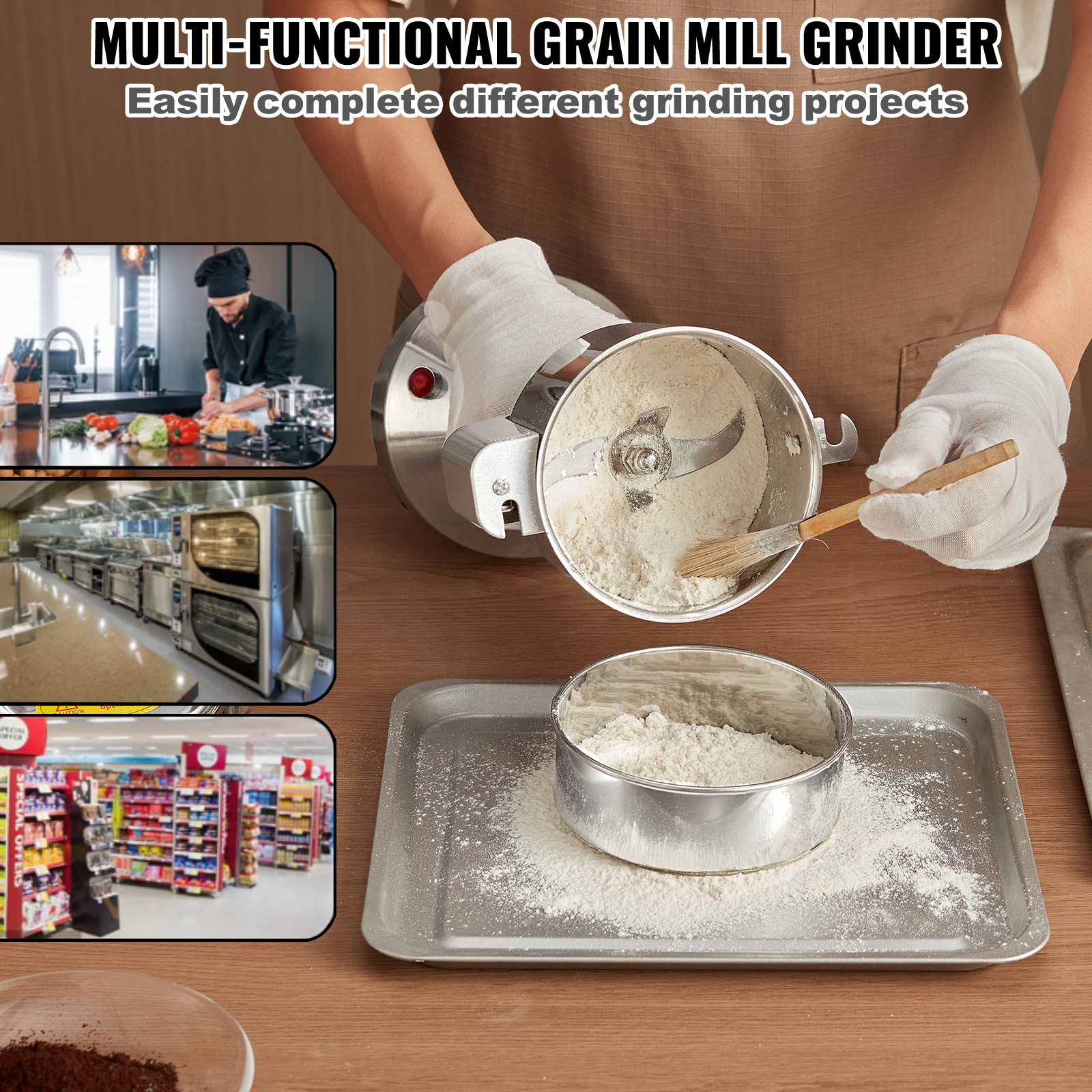 150-2500g Commercial Spice Grinder Electric Grain Mill Grinder High Speed - Picture 44 of 170