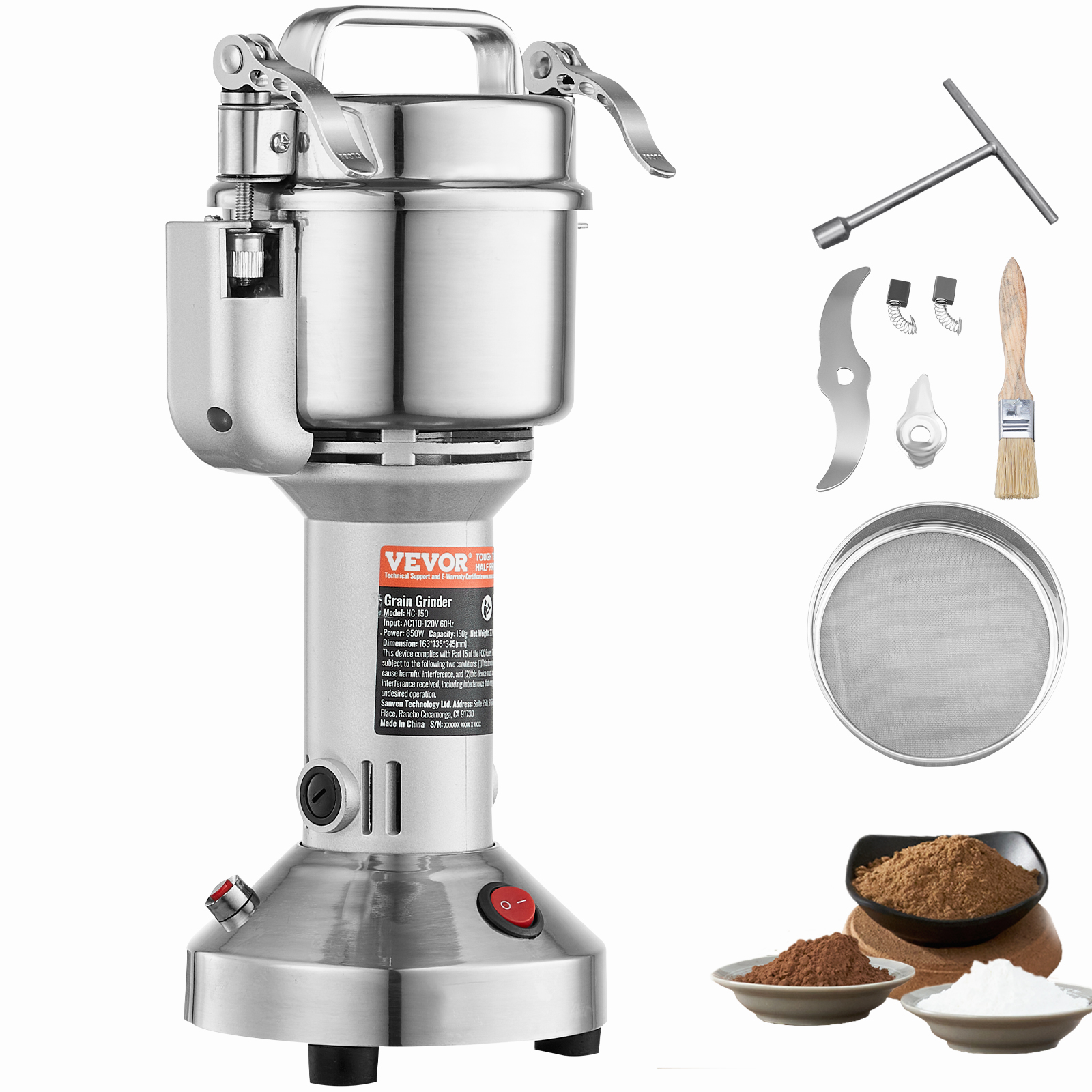 150-2500g Commercial Spice Grinder Electric Grain Mill Grinder High Speed - Picture 39 of 170
