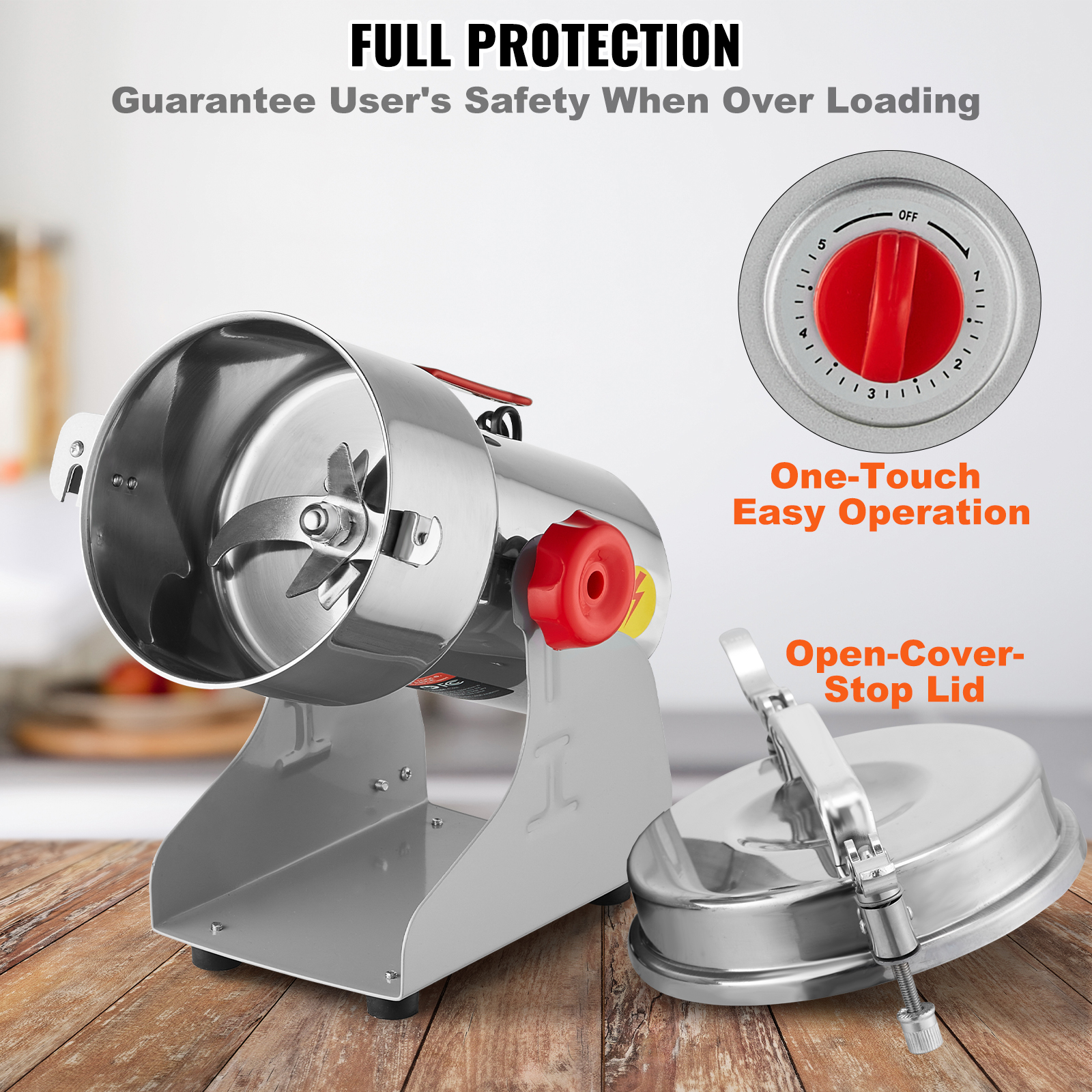 150-2500g Commercial Spice Grinder Electric Grain Mill Grinder High Speed - Picture 79 of 170