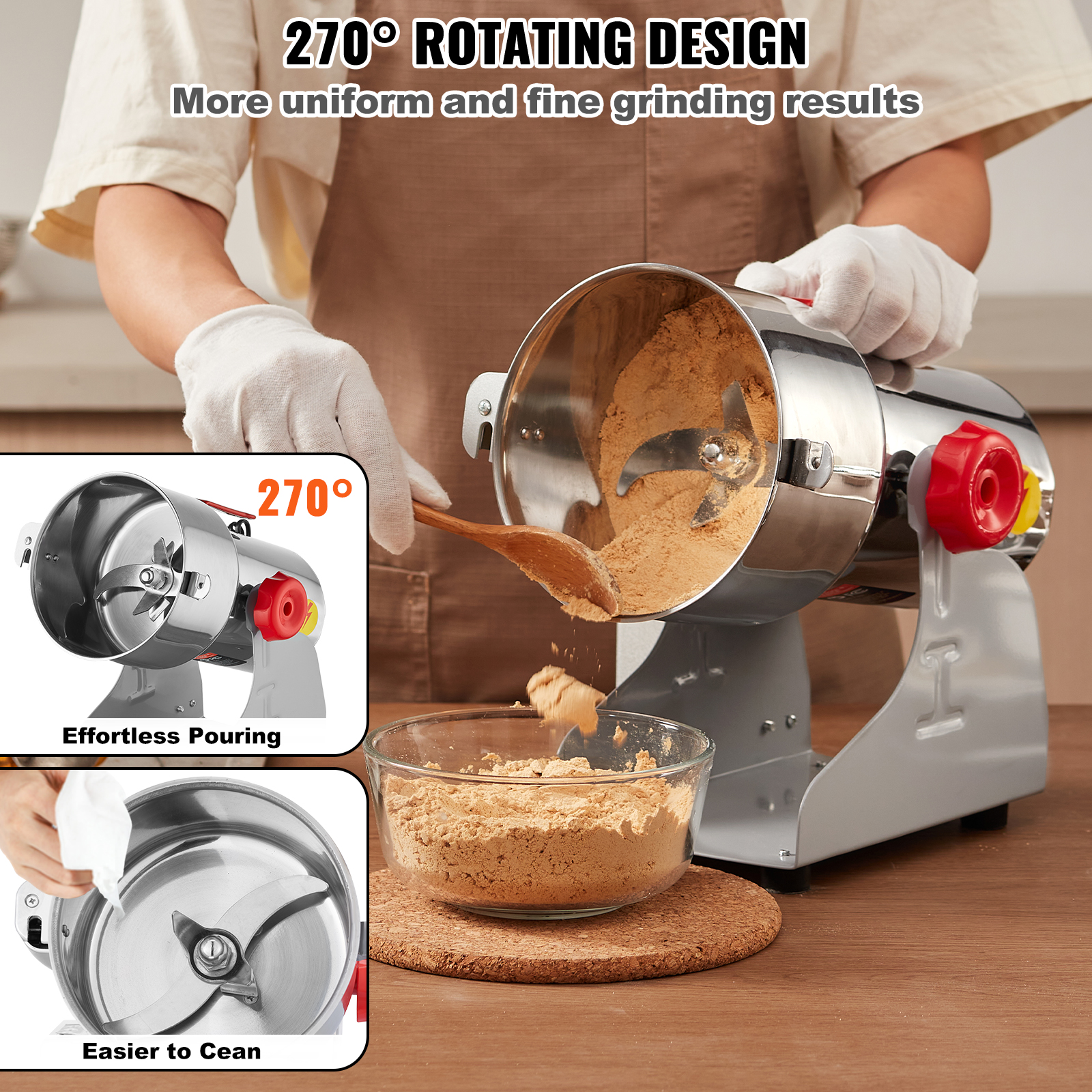 150-2500g Commercial Spice Grinder Electric Grain Mill Grinder High Speed - Picture 80 of 170