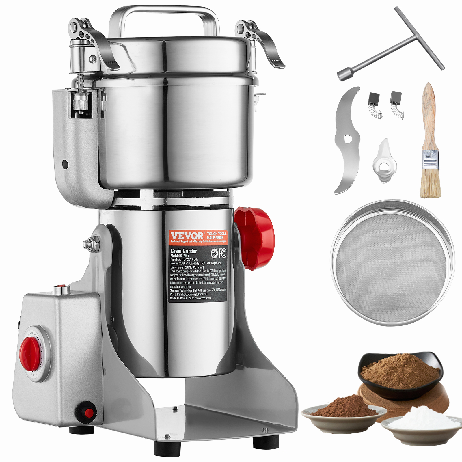 150-2500g Commercial Spice Grinder Electric Grain Mill Grinder High Speed - Picture 75 of 170