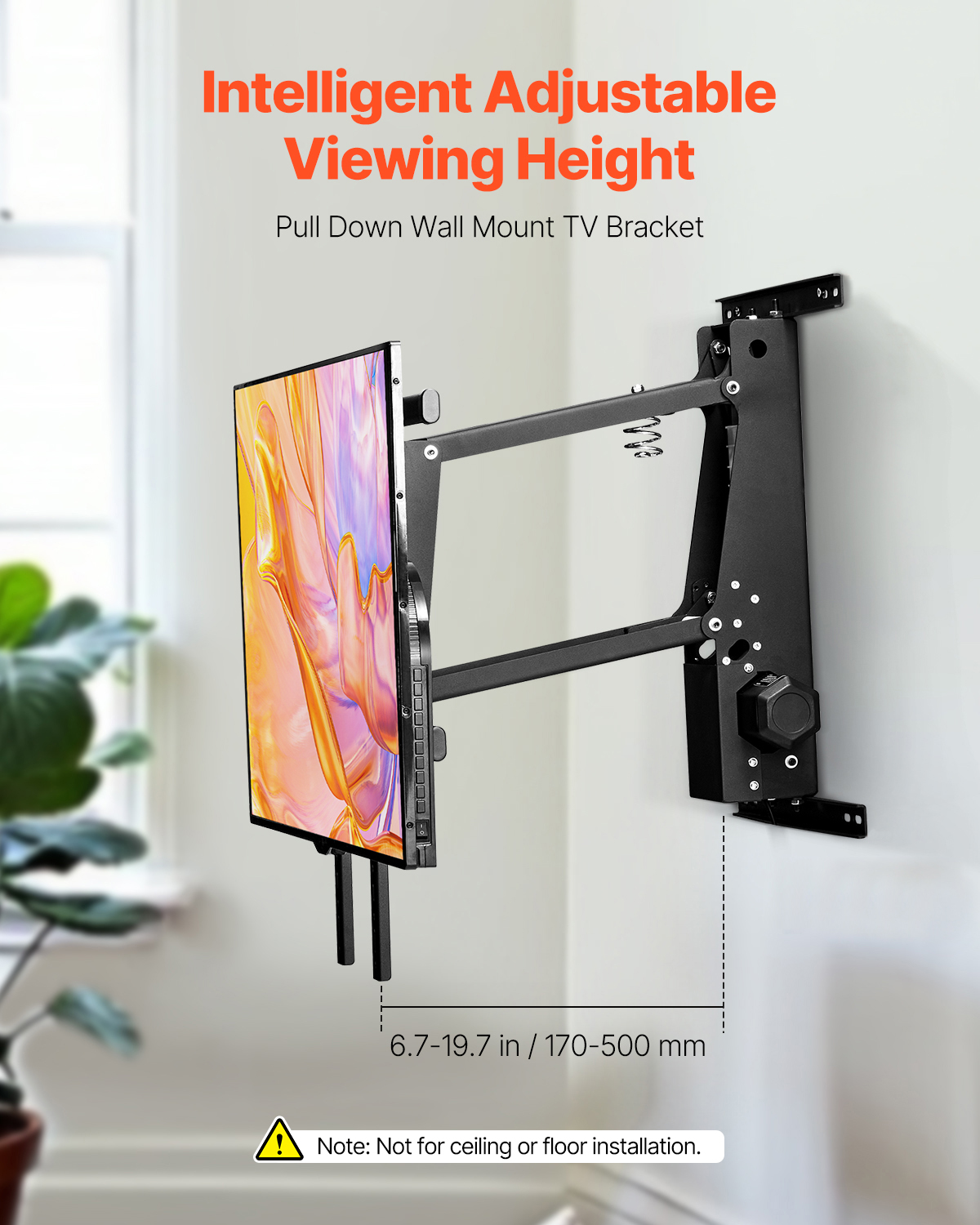 Motorized Ceiling/Wall Mount/Lift TV Mount for 32-55/65/70in Screen Adjustable - Picture 13 of 81
