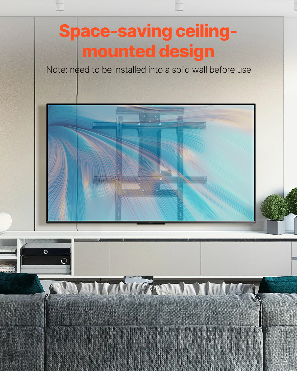 Motorized Ceiling/Wall Mount/Lift TV Mount for 32-55/65/70in Screen Adjustable - Picture 17 of 81