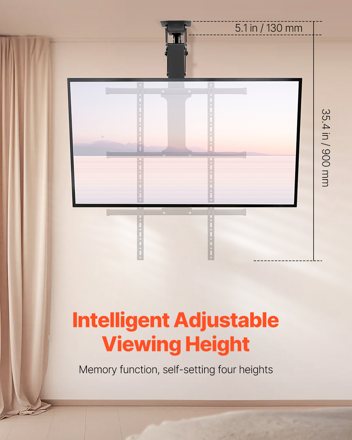 Motorized Ceiling/Wall Mount/Lift TV Mount for 32-55/65/70in Screen Adjustable - Picture 25 of 81
