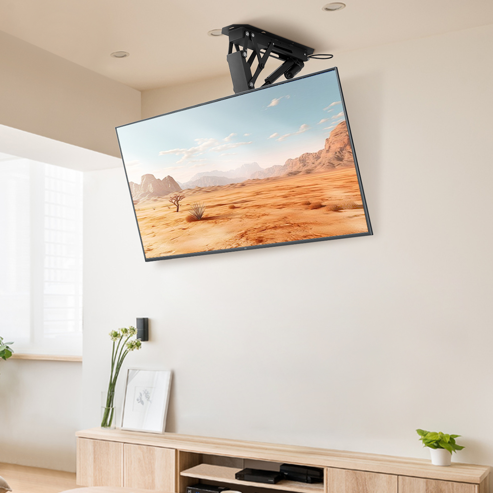 Motorized Ceiling/Wall Mount/Lift TV Mount for 32-55/65/70in Screen Adjustable - Picture 30 of 81