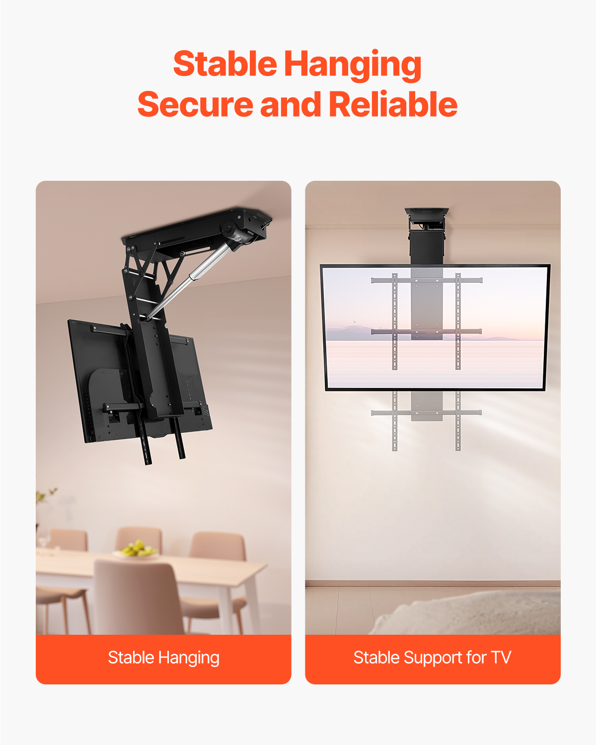 Motorized Ceiling/Wall Mount/Lift TV Mount for 32-55/65/70in Screen Adjustable - Picture 38 of 81