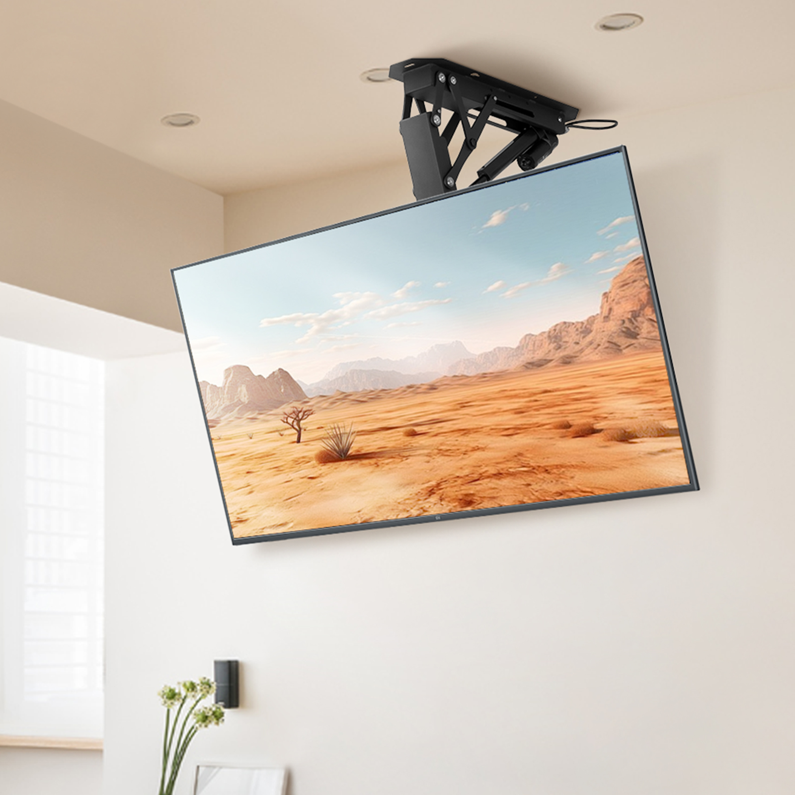 Motorized Ceiling/Wall Mount/Lift TV Mount for 32-55/65/70in Screen Adjustable - Picture 42 of 81