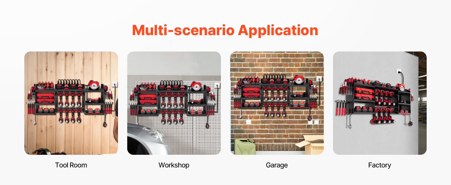 organized garage wall with tool rack