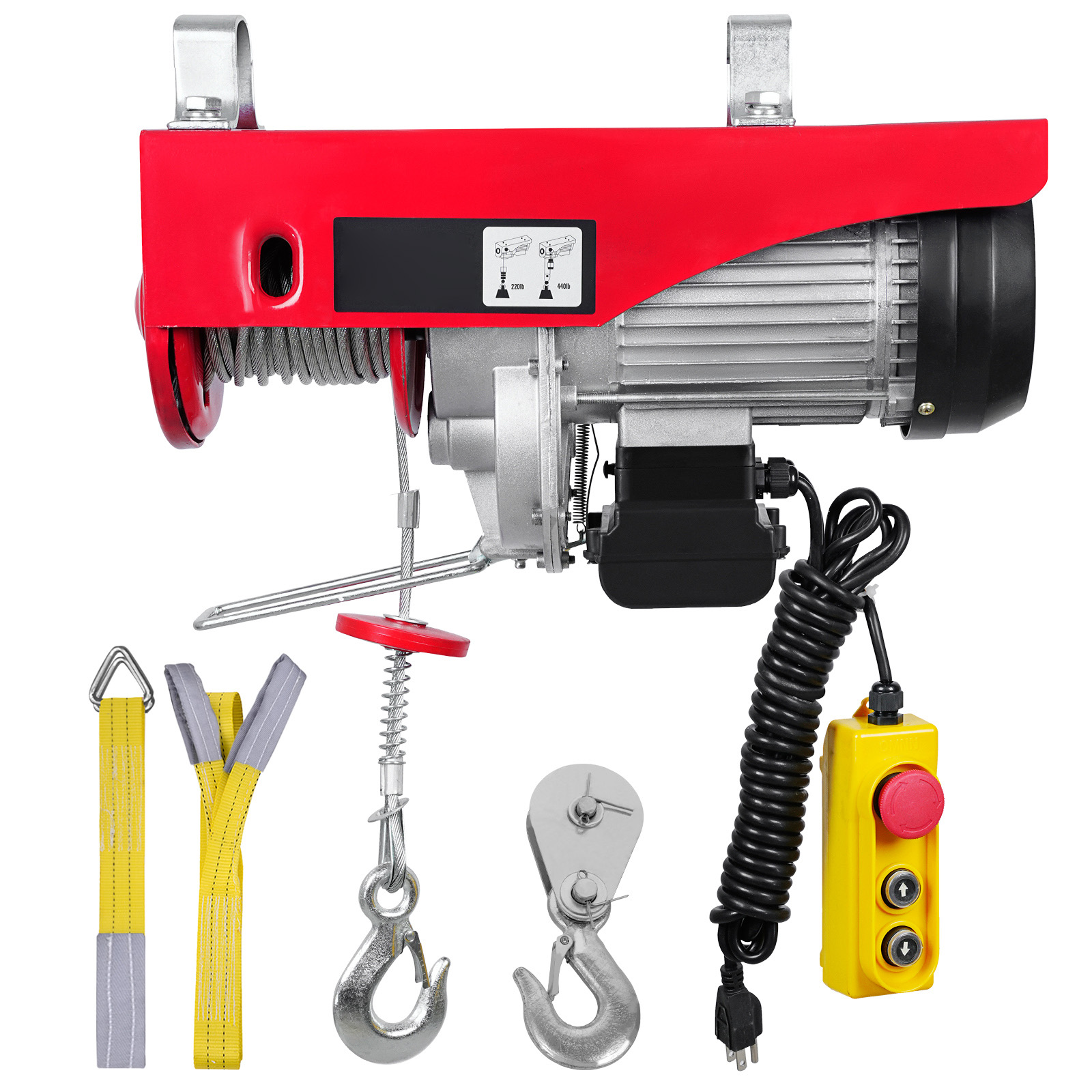 Uimoso Electric Hoist 440/880/1320/1760/2200 lbs Crane Winch Wired/Wireless