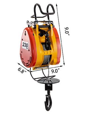 Electric Hoist Electric Winch 230kg Capacity with 30m Wire Rope Pulling System 