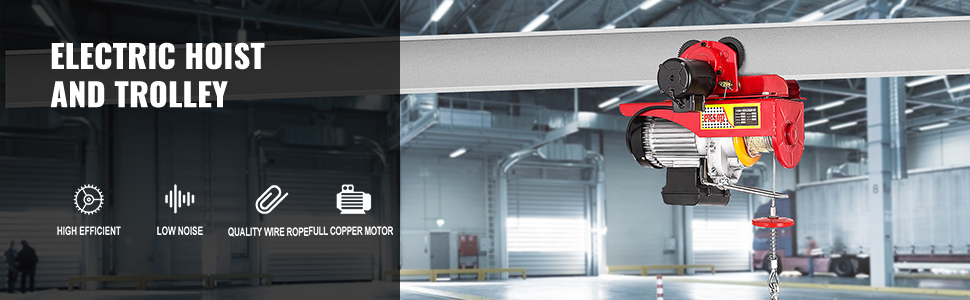 Electric Hoist Trolley - 1100LBS Capacity For I-Beam Cranes & Warehouses