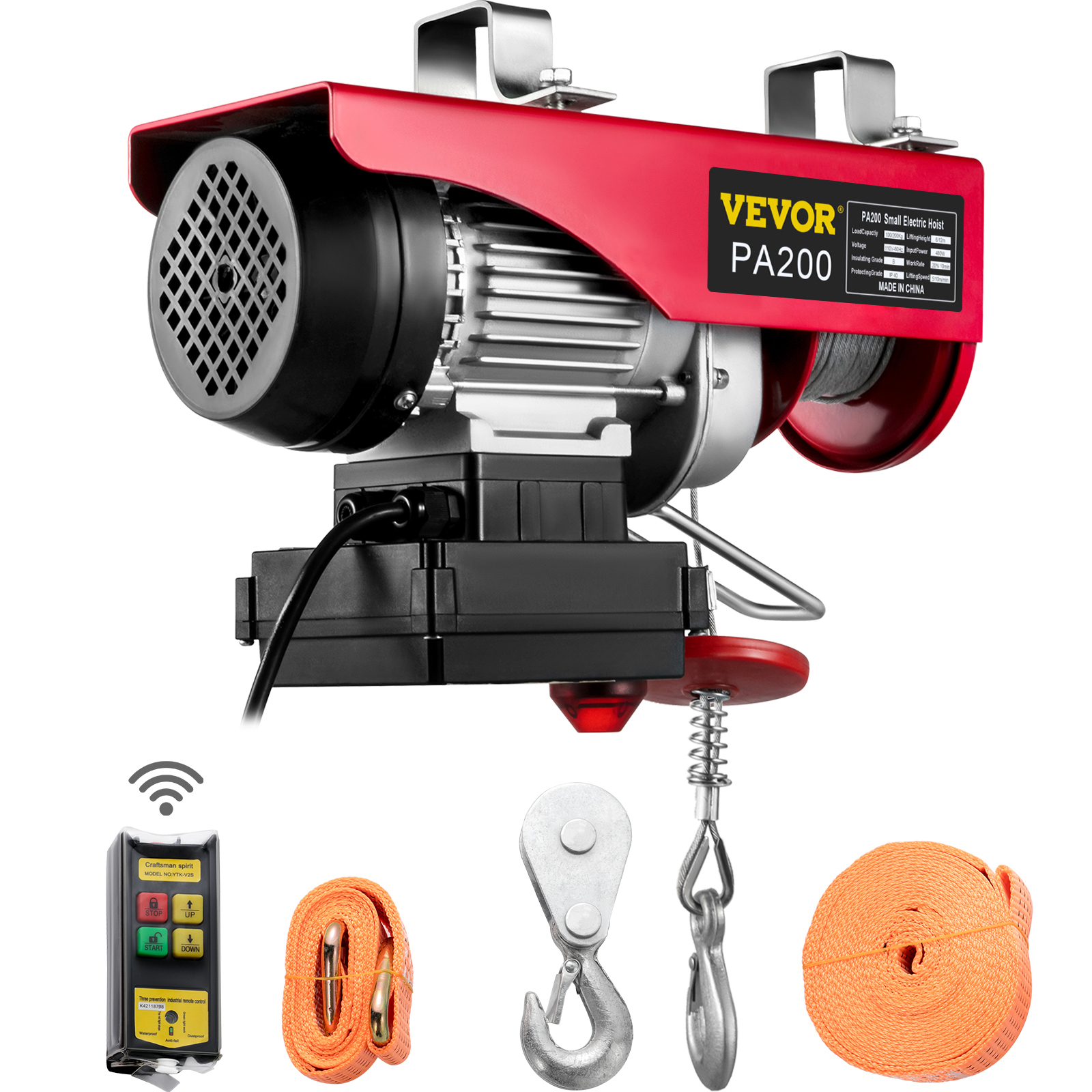 110V Wire-controlled and remote-controlled Electric Hoist 450KGX7.6M 