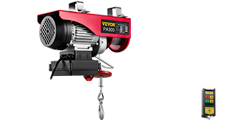 VEVOR 660LBS Electric Hoist With Wireless Remote Control & Single/Double Slings Electric Winch, Steel Electric Lift, 110V Electric Hoist For Lifting In Factories, Warehouses, Construction Site