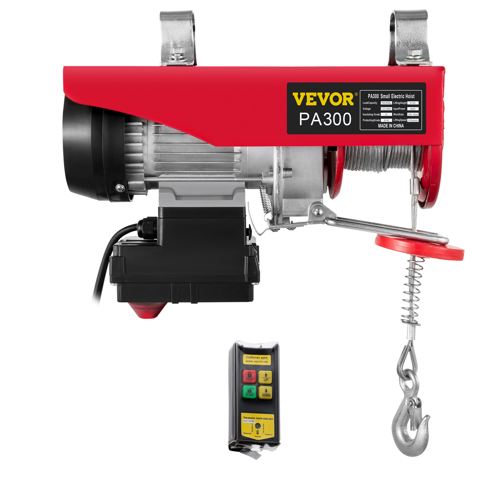 VEVOR 440-2200LBS Electric Hoists Crane Winch with Wireless Remote Control  
