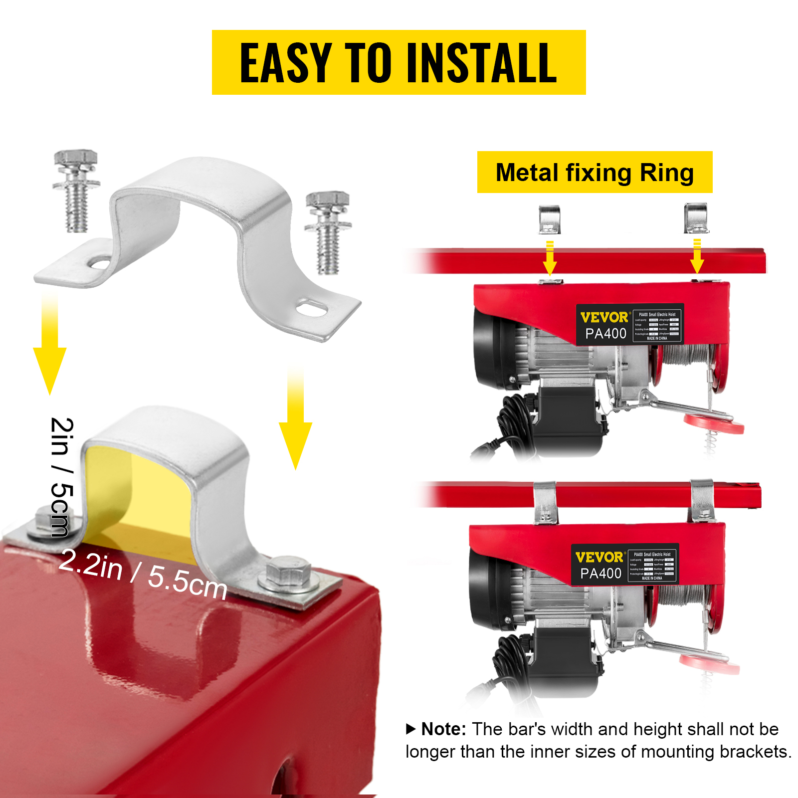 VEVOR 880LBS Electric Winch, Steel Electric Lift, 110V Electric Hoist With Wireless Remote Control