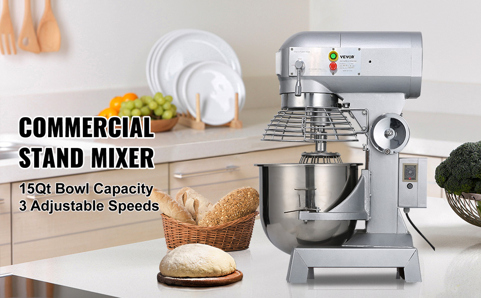 commercial mixer, stainless steel, 15Qt