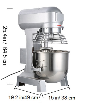 VEVOR Commercial Stand Mixer, 15Qt Stainless Steel Bowl, 500W Heavy Duty  Electric Food Mixer with 3 Speeds Adjustable 113/184/341 RPM, Dough Hook
