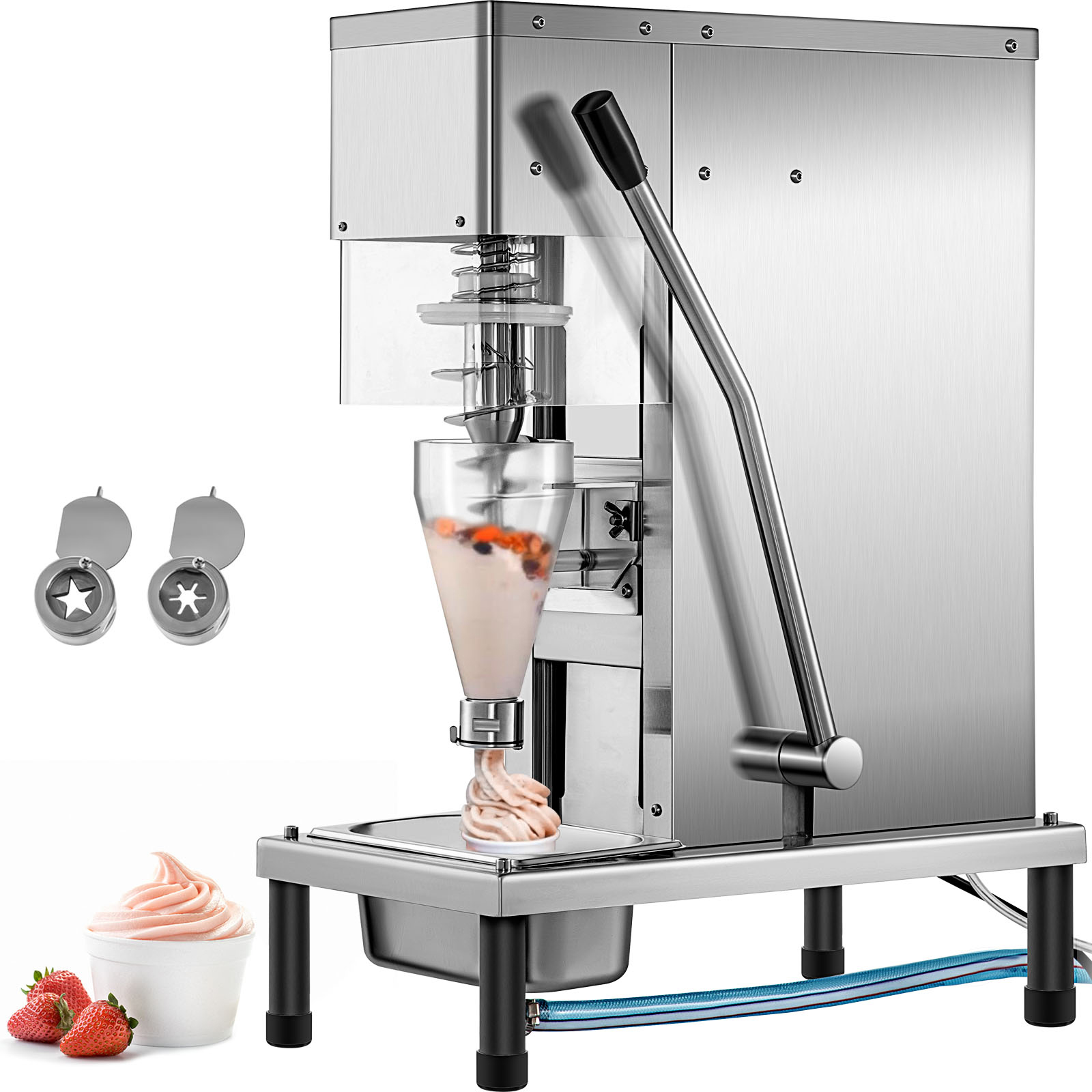 VEVOR 800W Electric Ice Cream Mixer Machine, 110V Ice Cream Blender,  10-Speed Levels Adjustable, Soft Serve Ice Cream Machine w/Splash-Proof  Bezel, Commercial Ice Cream Make, Includes 3 Hand Cups