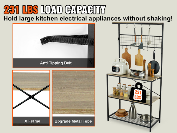Comprar Estantería multifuncional de 3 niveles para almacenamiento de  cocina, estante para horno microondas