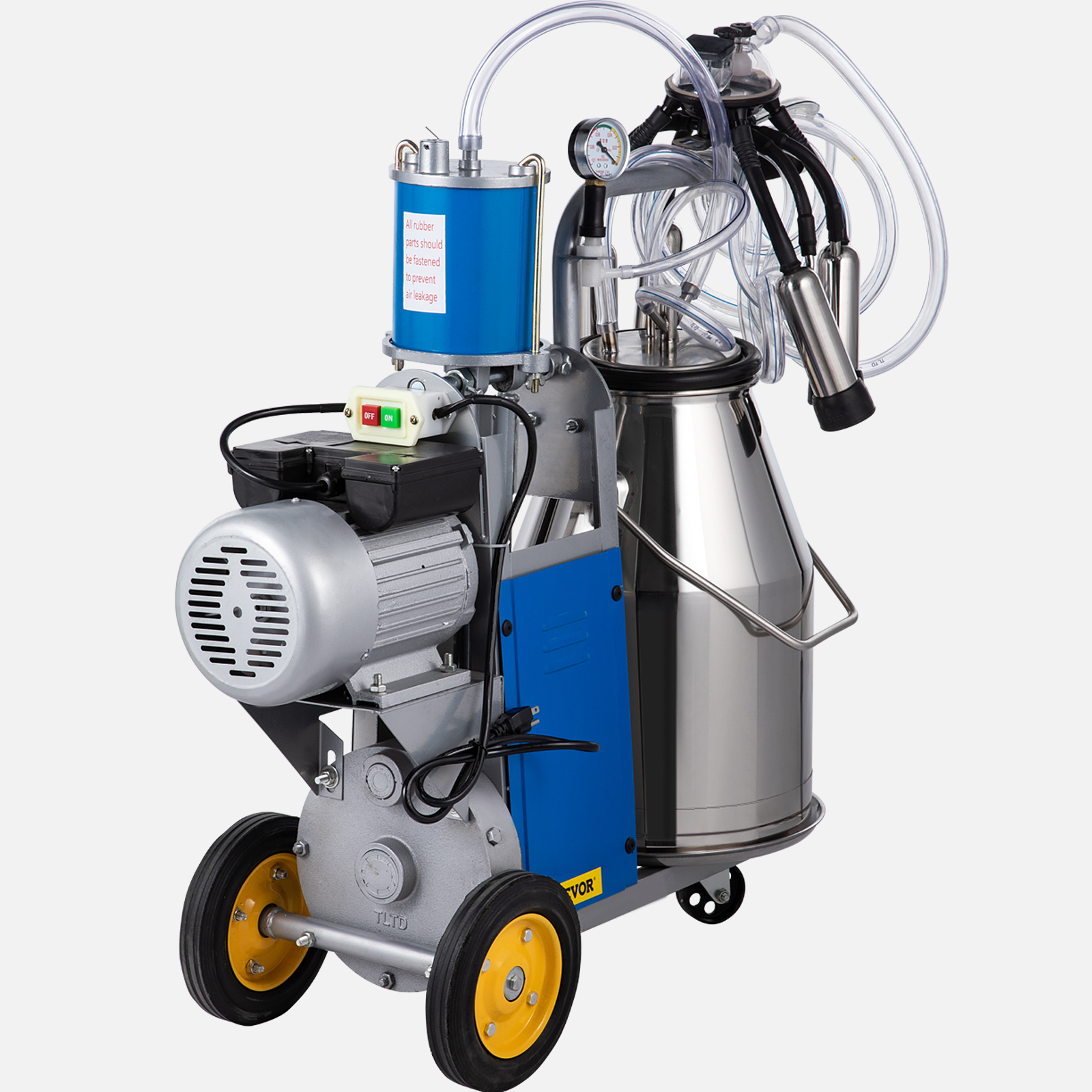 7L Milking Machine Set For CowAdjustable Pulsating Electric Milker US Plug 110V 
