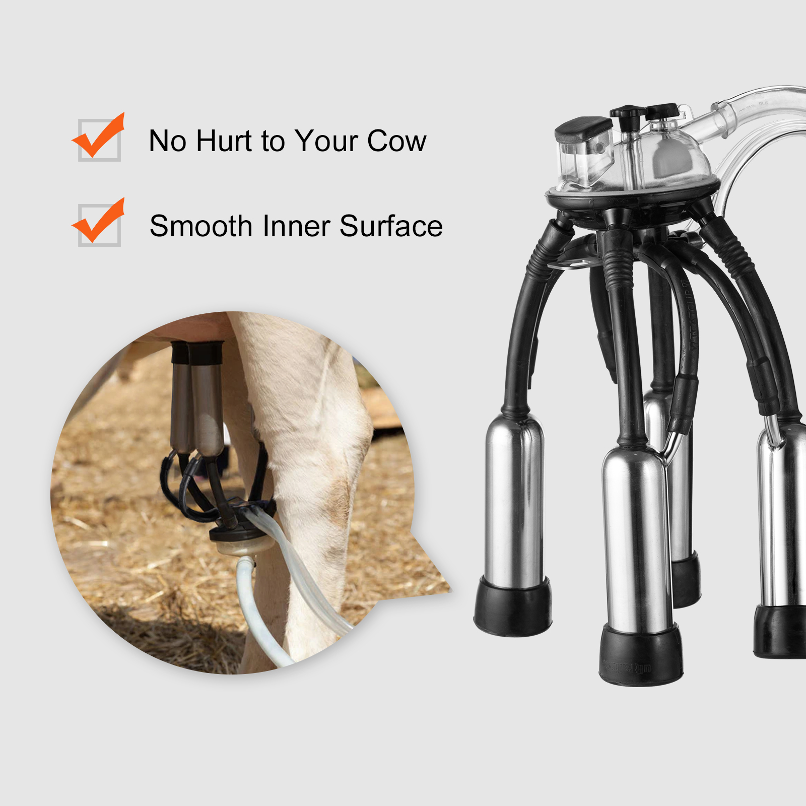 VEVOR Milking Machine 1440 RPM 1012 Cows Per Hour Electric Milking