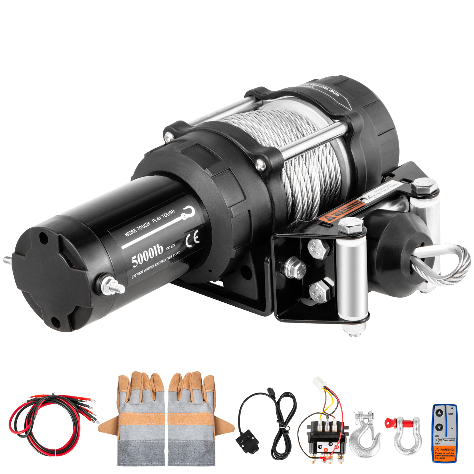 VEVOR Truck Winch 15500lbs Electric Winch 28.5m/93.5ft Cable Steel 12V Power Winch Jeep Winch with Wireless Remote Control and Powerful Motor for UTV ATV & Jeep Truck and Wrangler in Car Lift 