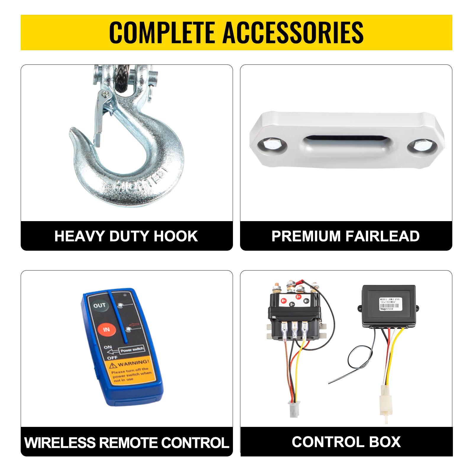VEVOR VEVOR 12V Electric Winch 5000 LBS Synthetic Rope 6MM X 15M