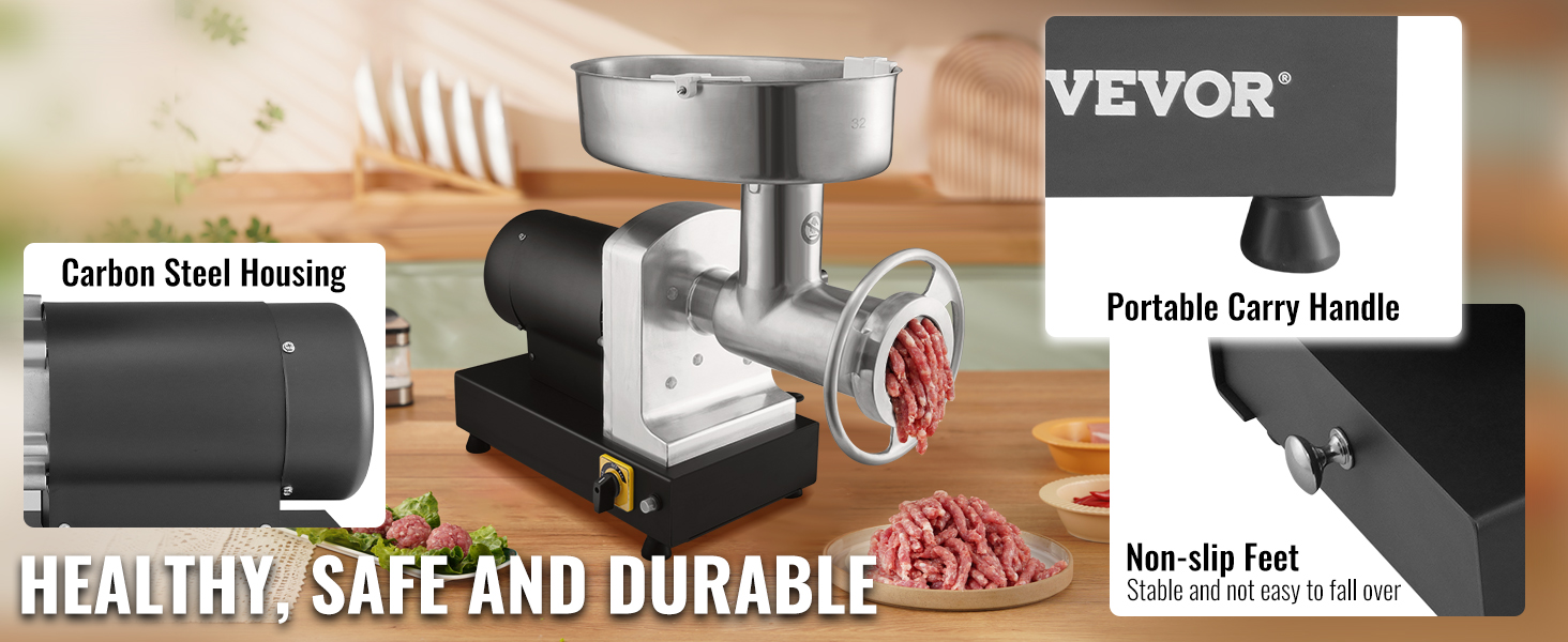 Title 4, VEVOR 992 Lb/H Electric Meat Grinder Carbon Ste...