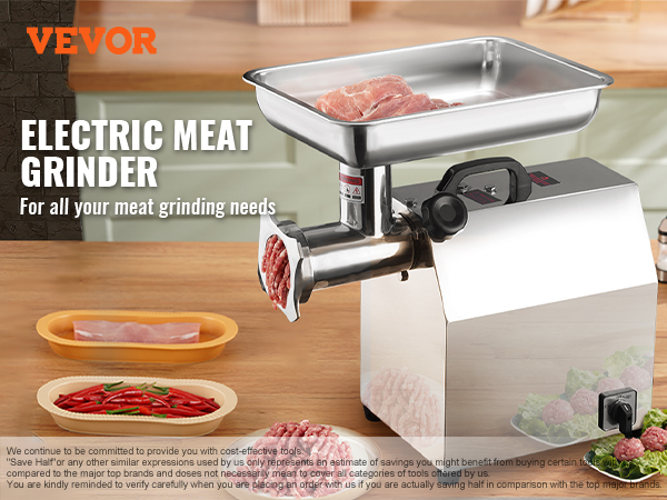 Meat Grinder Electric, 3 Grinding Plates & 2 Blades, [2000W Max]3-IN-1  Stainless Steel Food Grinder & Sausage Stuffer