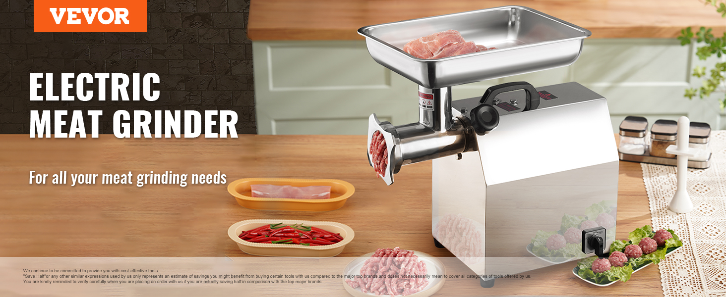 Stainless Steel Electric Meat Grinder #22 - 1100W