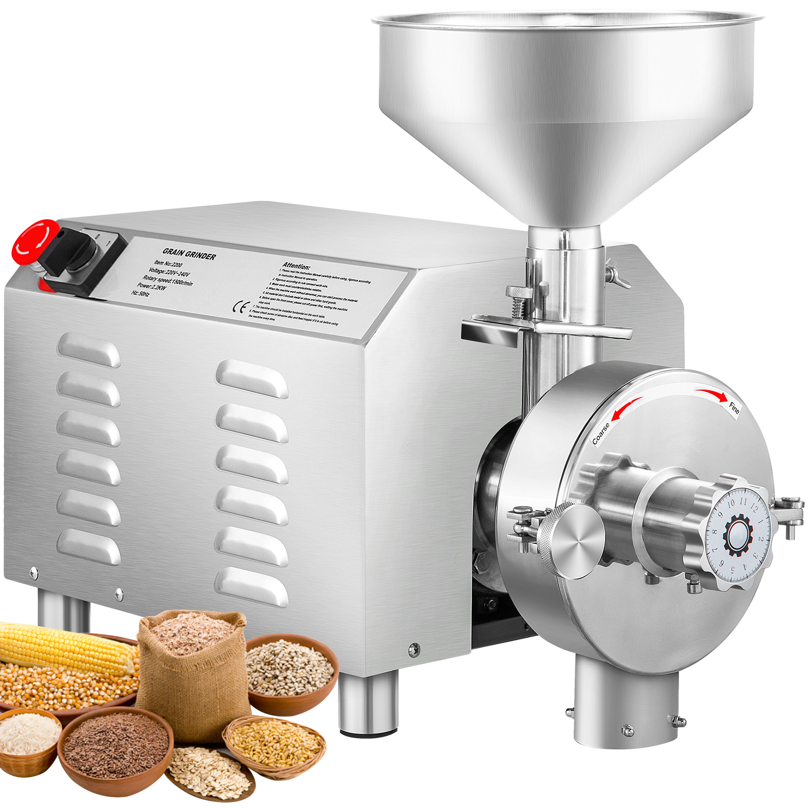  Grain Mills Spice Grinder Nut Grinder Food Mill Sup Stainless  Steel Electric High-Speed Medicial Powder Machine Commercial Cereals Grain  Mill Herb Grinder Pulverizer for Wheat Grains Corn Nut : Everything Else