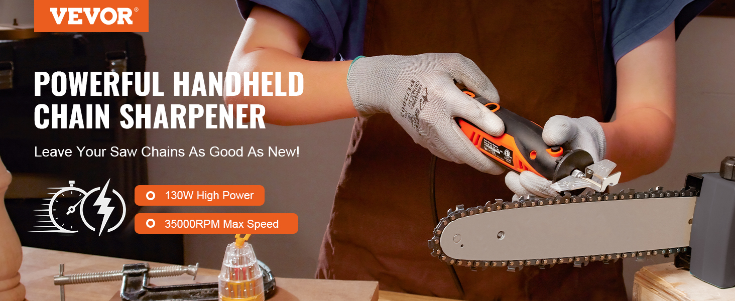 VEVOR Electric Chainsaw Sharpener Kit, 35000RPM Electric Handheld Saw