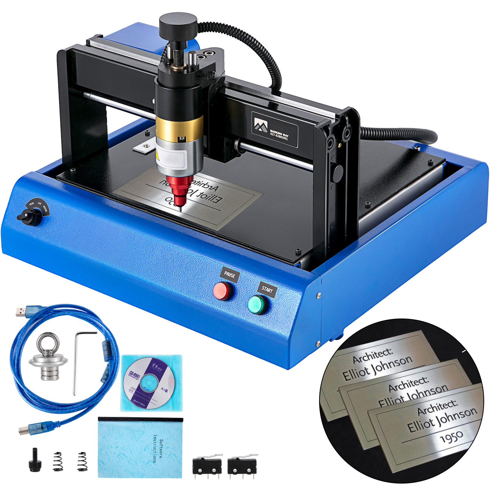 Stainless Steel Metal Printer Nameplate Cutting Plotter Code Electric 