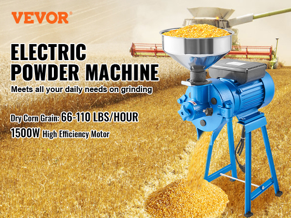 1000g Electric Grain Mill Grinder, High Speed 3750W Commercial