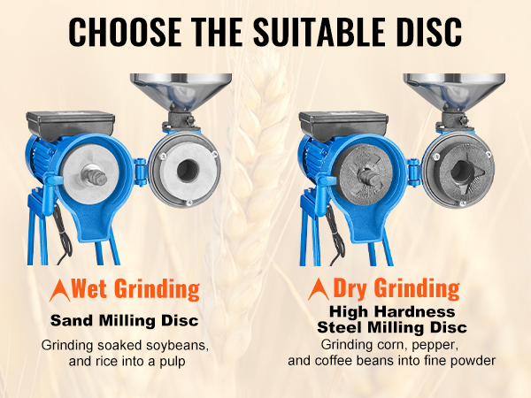 220V Electric Feed Mill Wet Dry Grain Cereals Grinder Grinding