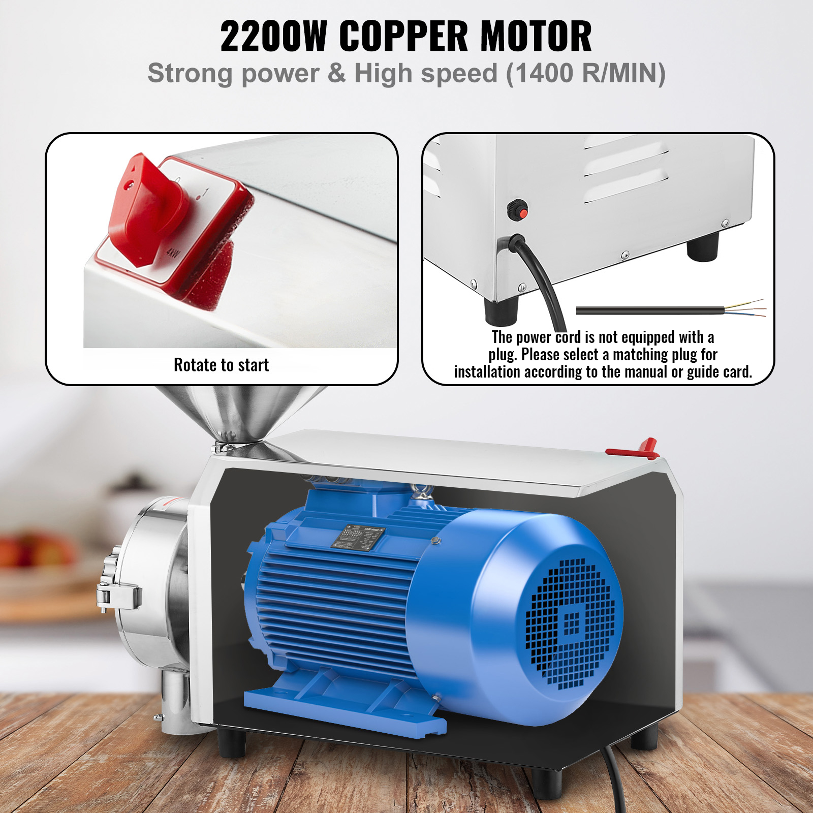 150-2500g Commercial Spice Grinder Electric Grain Mill Grinder High Speed - Picture 149 of 170
