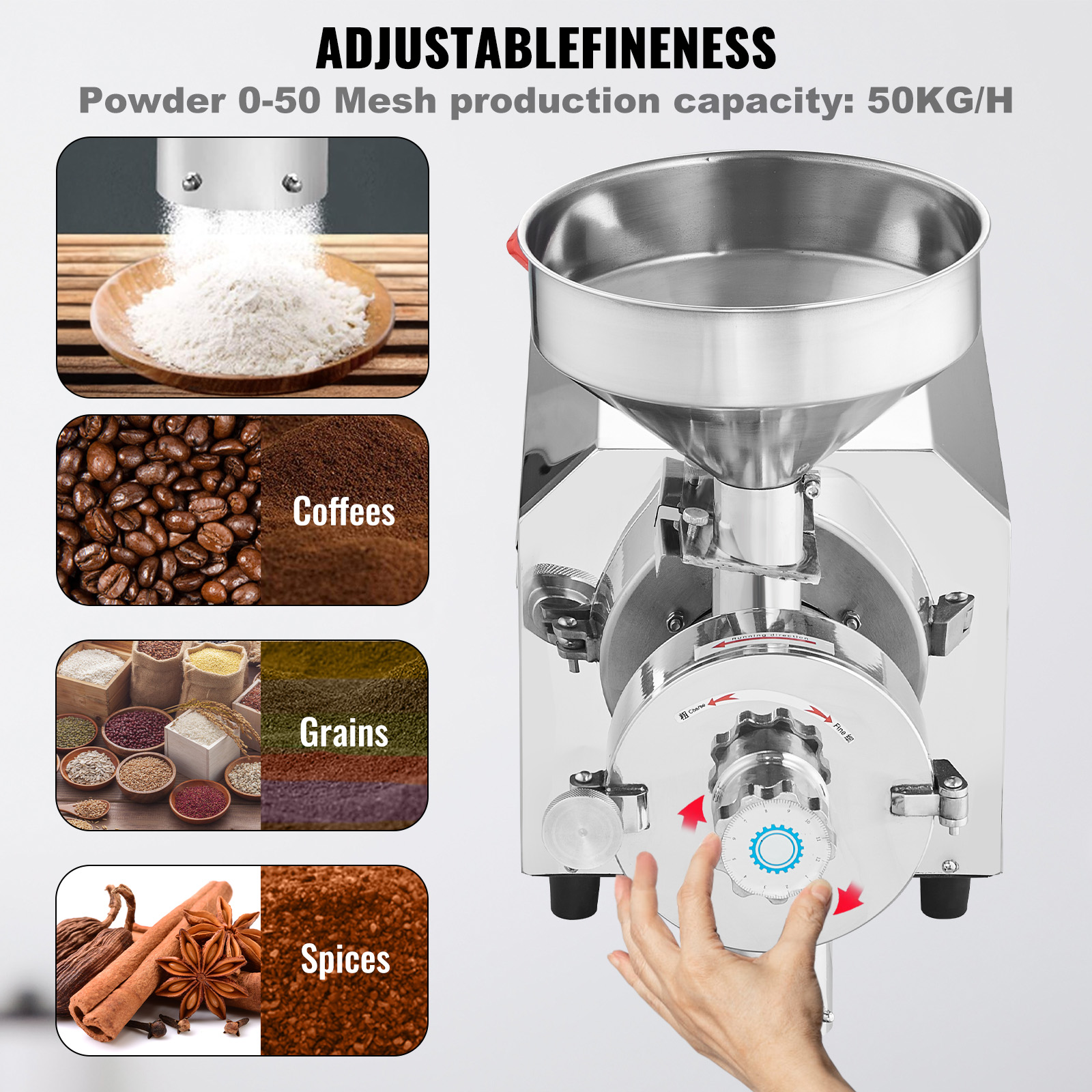 150-2500g Commercial Spice Grinder Electric Grain Mill Grinder High Speed - Picture 150 of 170