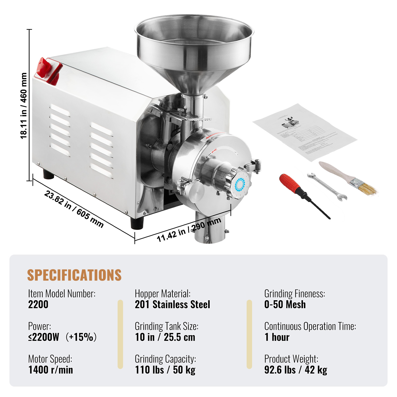 150-2500g Commercial Spice Grinder Electric Grain Mill Grinder High Speed - Picture 153 of 170