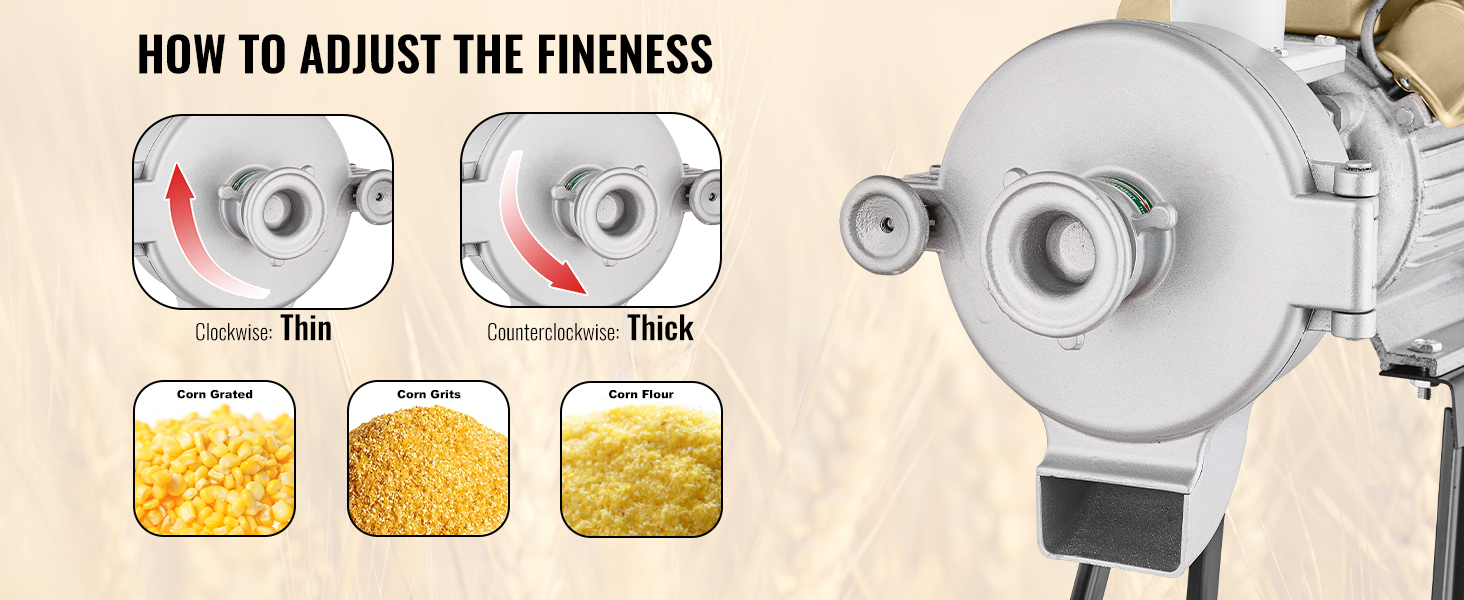 Elektrische Getreidemühle 3000W Maismühle Gewürzmühle 50 kg/h Pulvermaschine Grain Mill Grinder A100 2.4
