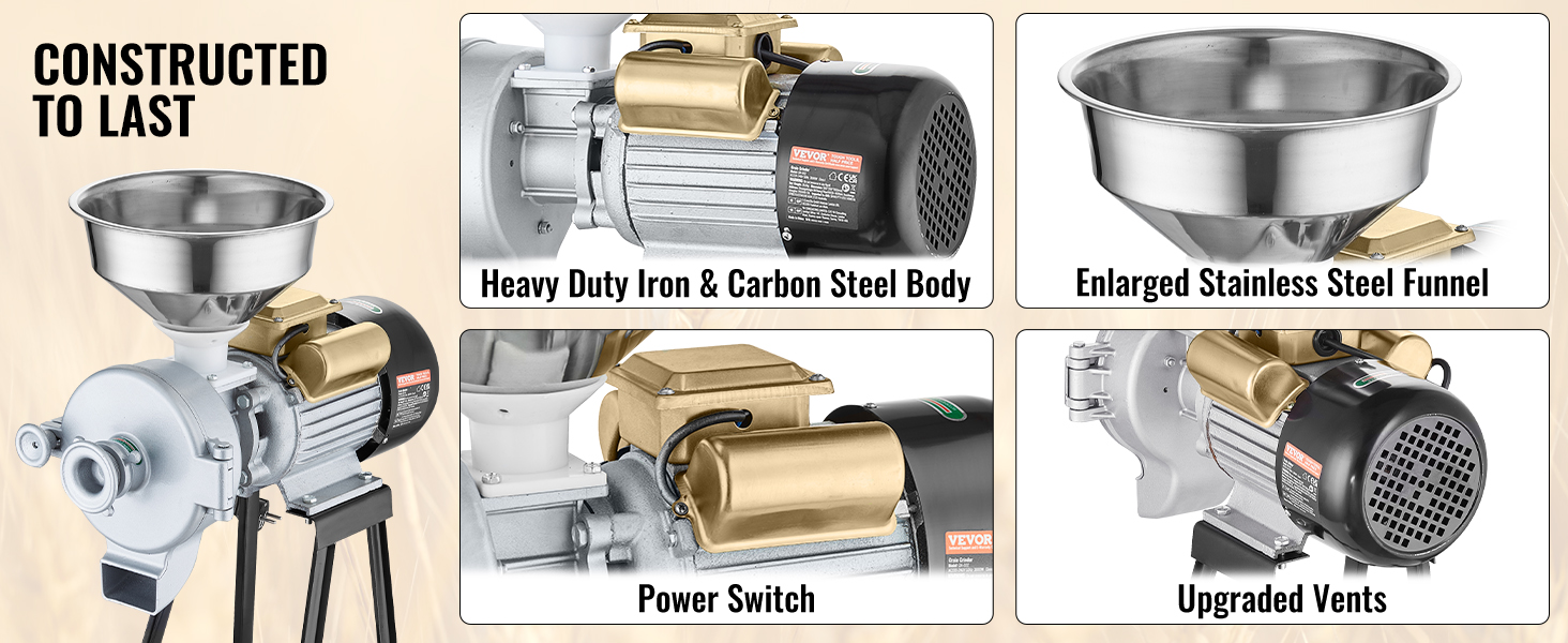 Elektrische Getreidemühle 3000W Maismühle Gewürzmühle 50 kg/h Pulvermaschine Grain Mill Grinder A100 2.5