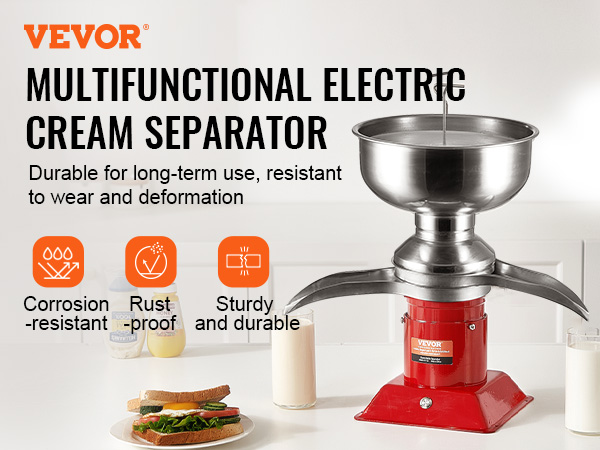 Séparateur à Lait Électrique 5L - Centrifugeuse Beurre Et Crème Maison