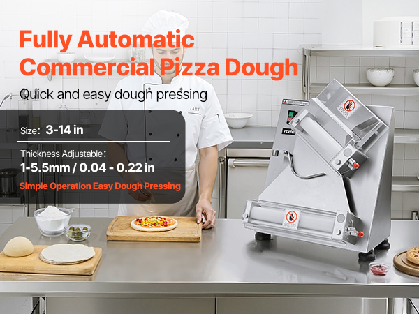 370W 4-16 Inch Pizza Dough Forming Roller Sheeter Pastry Press Making Machine EB