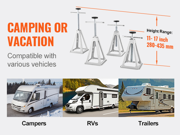 Chandelles aluminium de stabilisation pour camping-car Roc line RG-413182C